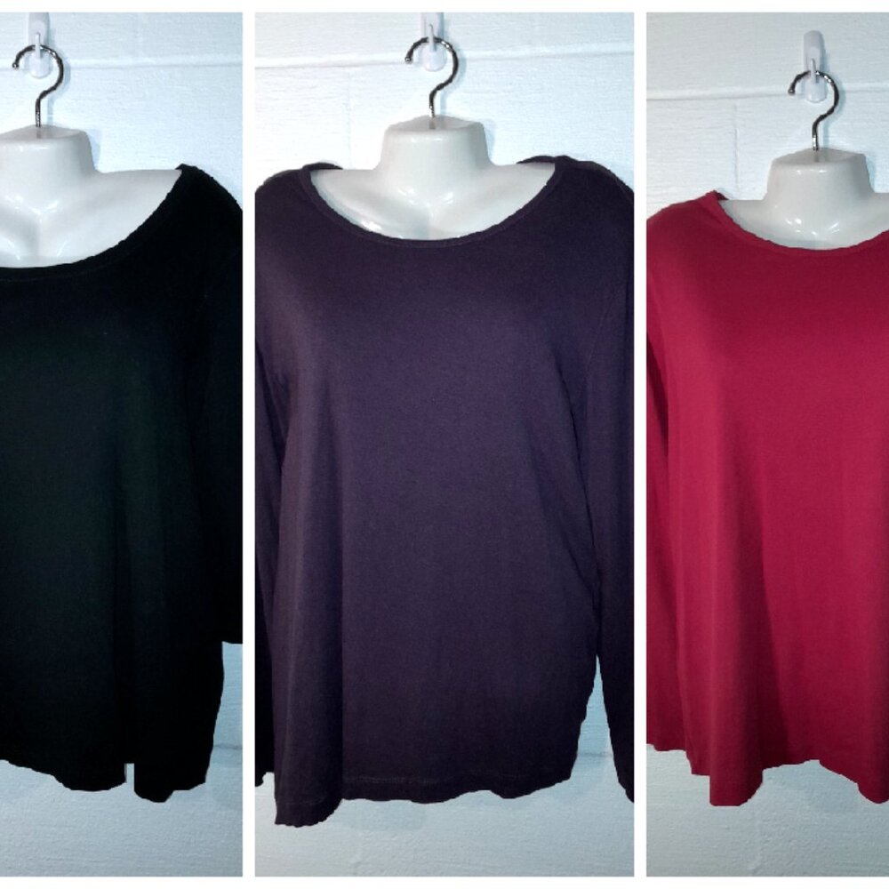 Set of 3 Preswick & Moore Women's Plus Size 2x Cotton Long Sleeve Shirts